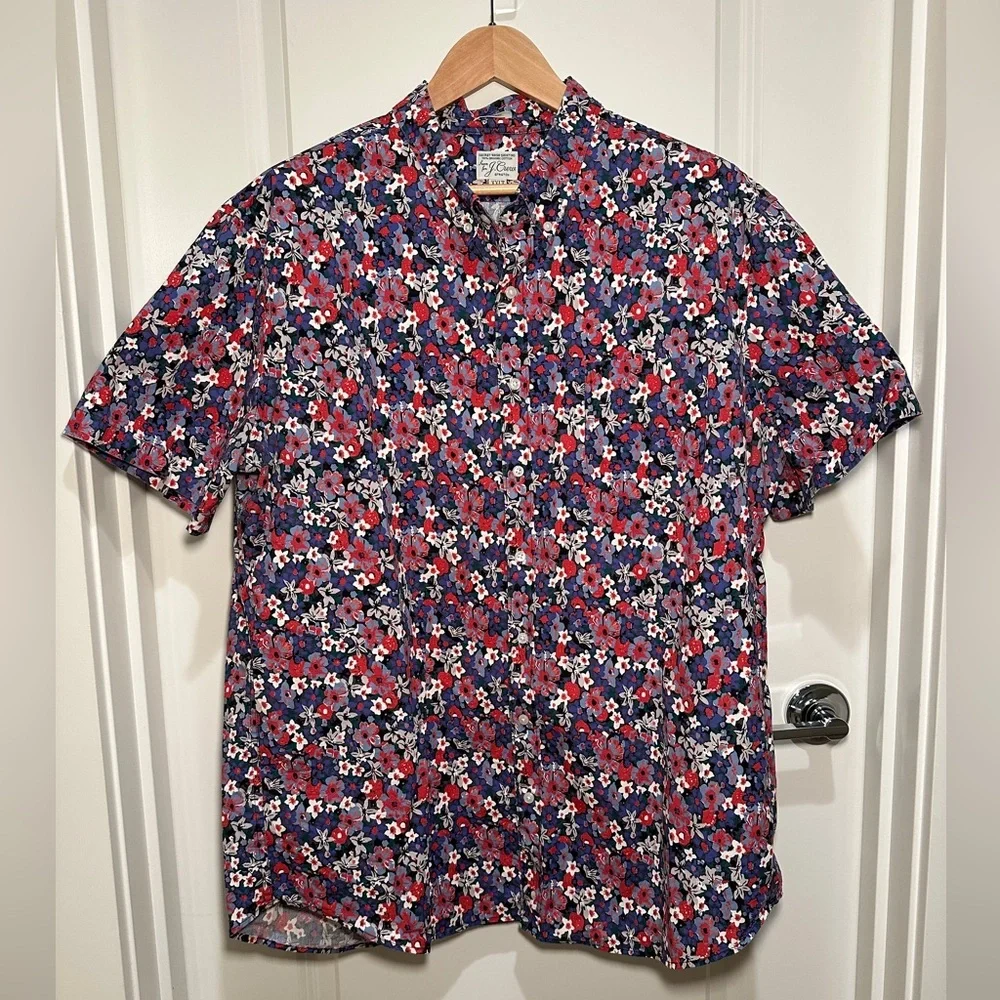 JCREW - Men’s Floral Button Down Shirt, Size 2XL Tall
